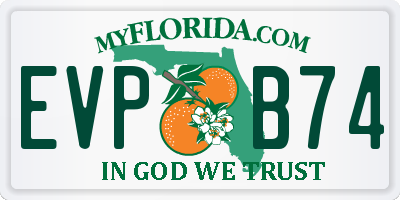 FL license plate EVPB74