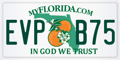 FL license plate EVPB75