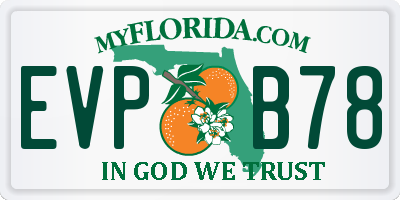 FL license plate EVPB78