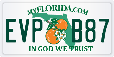 FL license plate EVPB87