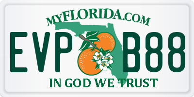 FL license plate EVPB88