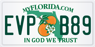 FL license plate EVPB89