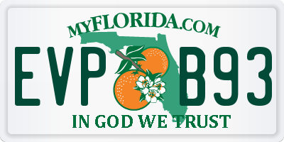 FL license plate EVPB93