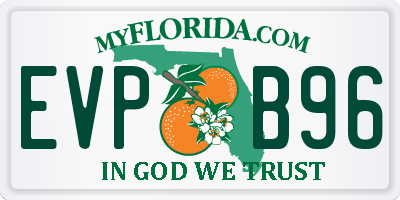 FL license plate EVPB96