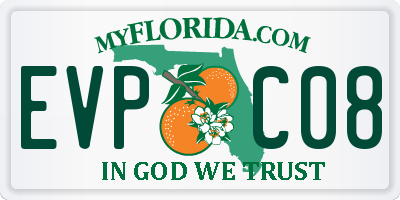 FL license plate EVPC08
