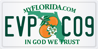 FL license plate EVPC09