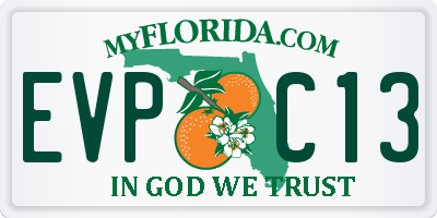 FL license plate EVPC13