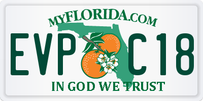FL license plate EVPC18