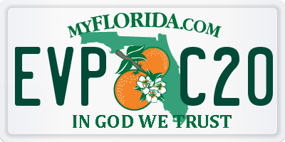 FL license plate EVPC20