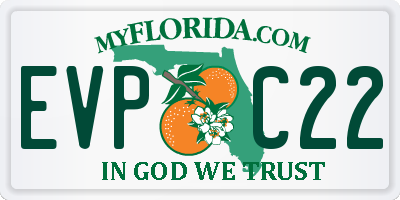 FL license plate EVPC22