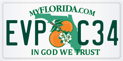 FL license plate EVPC34