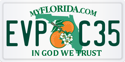 FL license plate EVPC35