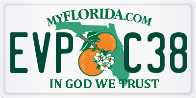 FL license plate EVPC38