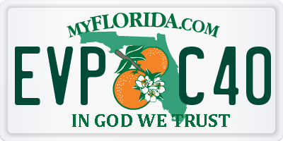 FL license plate EVPC40