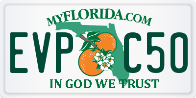 FL license plate EVPC50