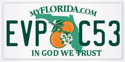 FL license plate EVPC53