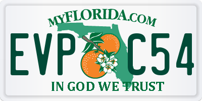 FL license plate EVPC54