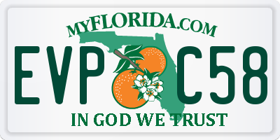 FL license plate EVPC58