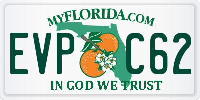 FL license plate EVPC62