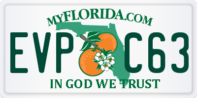 FL license plate EVPC63