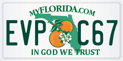 FL license plate EVPC67