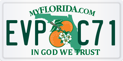 FL license plate EVPC71