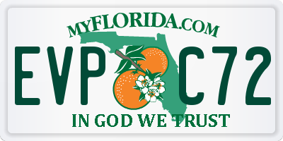 FL license plate EVPC72