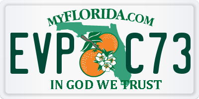 FL license plate EVPC73