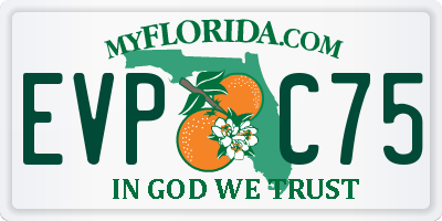 FL license plate EVPC75