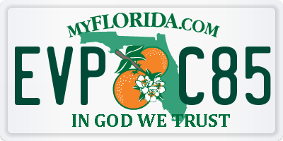 FL license plate EVPC85