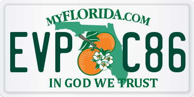 FL license plate EVPC86