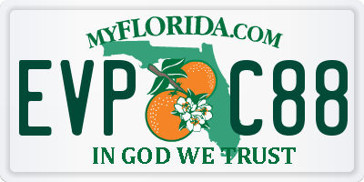 FL license plate EVPC88