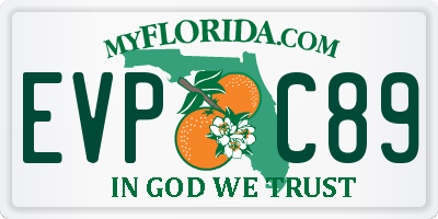 FL license plate EVPC89