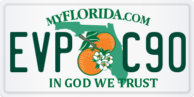 FL license plate EVPC90