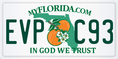 FL license plate EVPC93