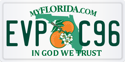 FL license plate EVPC96