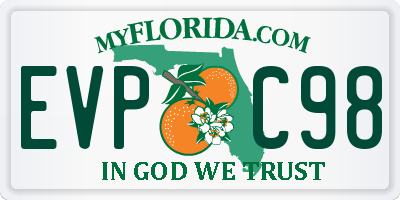 FL license plate EVPC98
