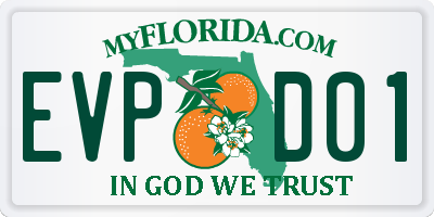 FL license plate EVPD01