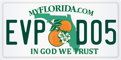 FL license plate EVPD05