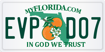 FL license plate EVPD07
