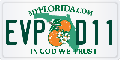 FL license plate EVPD11