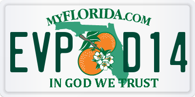 FL license plate EVPD14