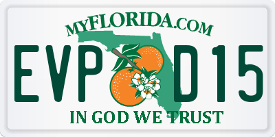 FL license plate EVPD15