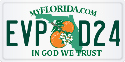 FL license plate EVPD24