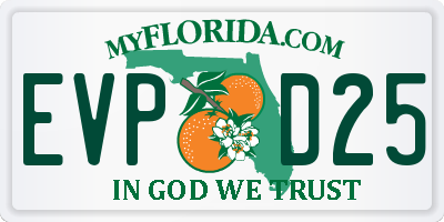 FL license plate EVPD25