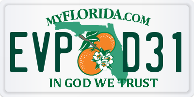 FL license plate EVPD31