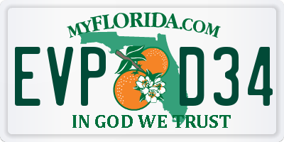 FL license plate EVPD34