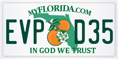 FL license plate EVPD35