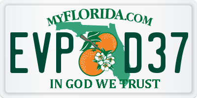 FL license plate EVPD37