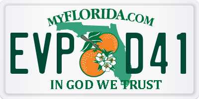 FL license plate EVPD41